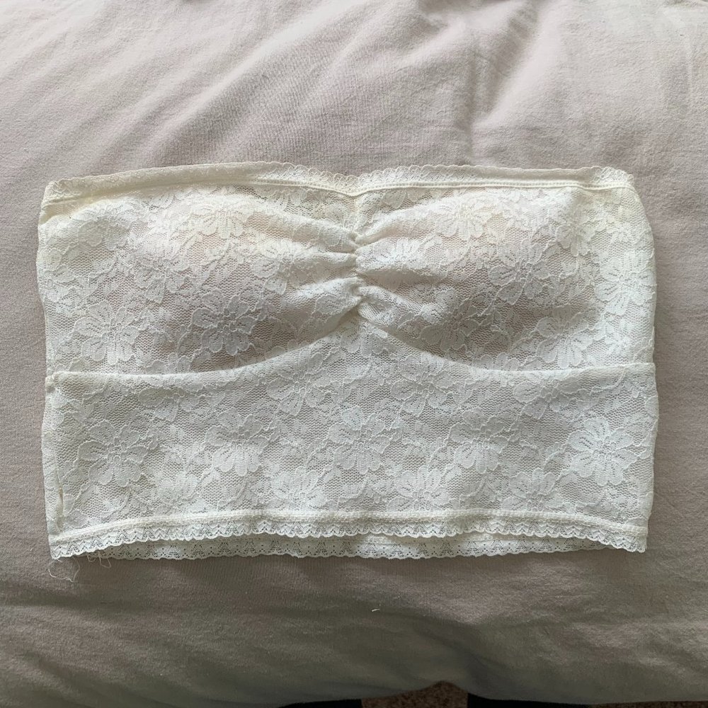 White Lace Bandeau Bra Top